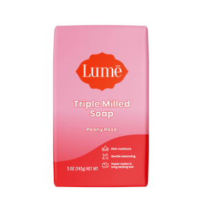 Lume Triple Milled Soap - Peony Rose, 5 oz, Paraben & Phthalate Free, Hypoallergenic for Face & Body